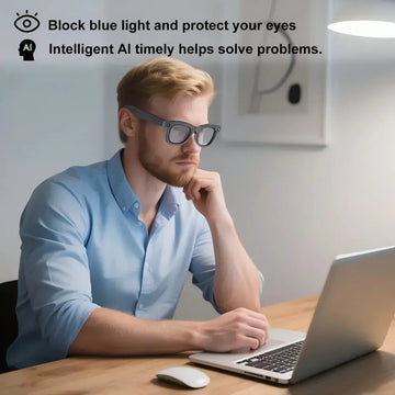 AI Smart Glasses Voice Control Bluetooth HD1080P Shooting